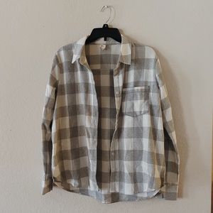 grey and white flannel